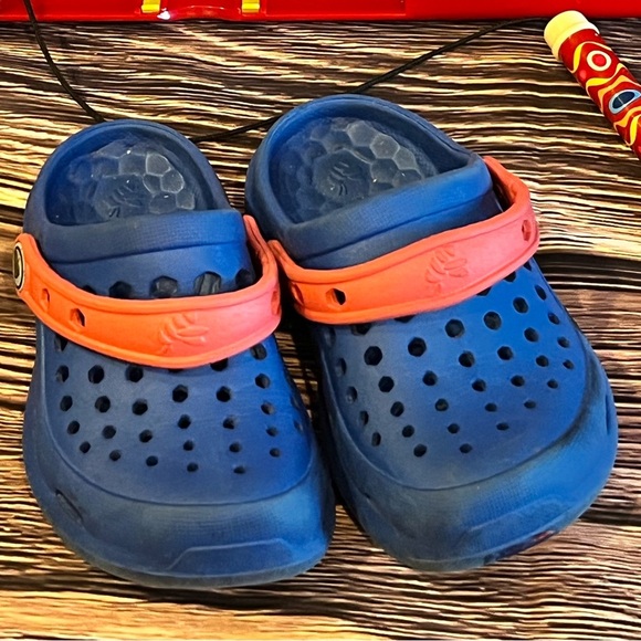 joybees Other - Blue and Red Sandals with Perforated Design